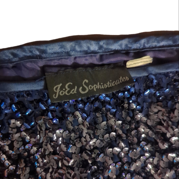 Vintage 80s Jo-Ed Blue Sequin Tank Top Size Medium - Picture 2 of 2